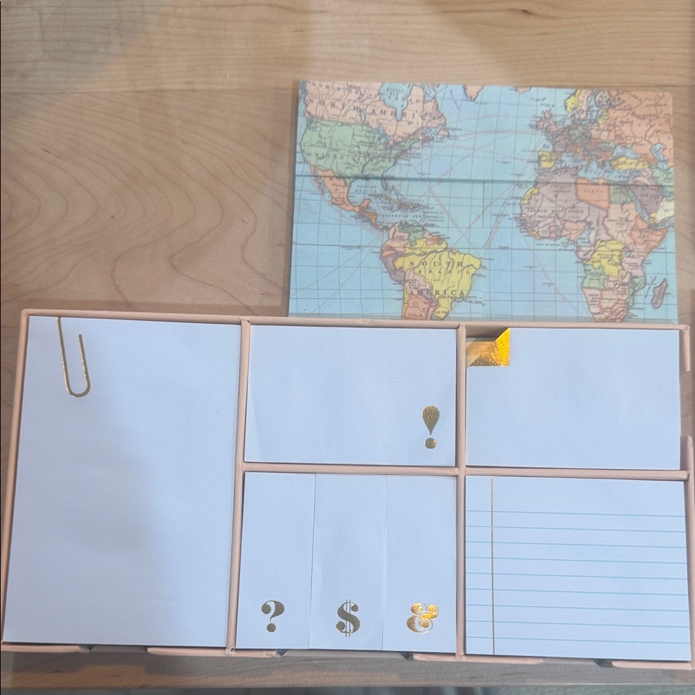 Kate Spade World Map Stationery Set - Blue and Gold